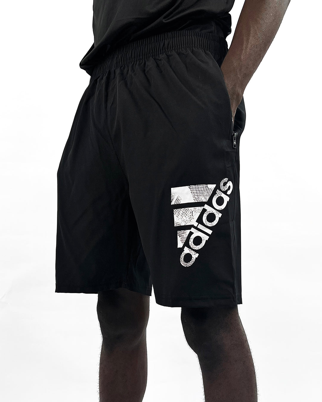 Adidas double logo dotted stripe logo sports shorts