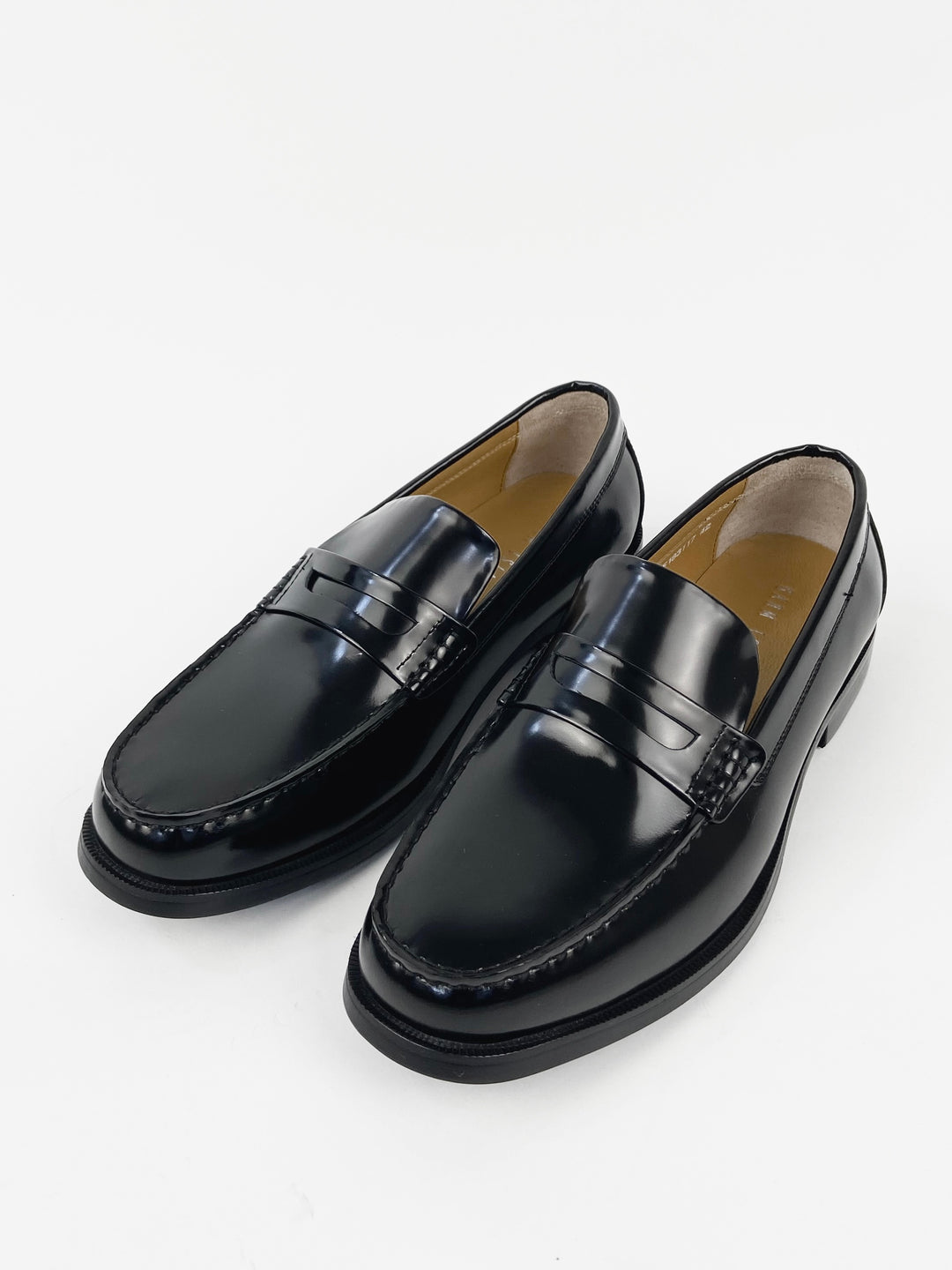 Garm Island Vintage Calf Leather Penny Loafers in black