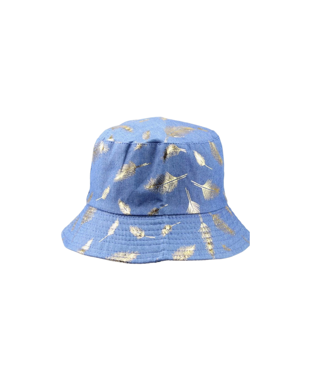 Gold leaf bucket hat in blue