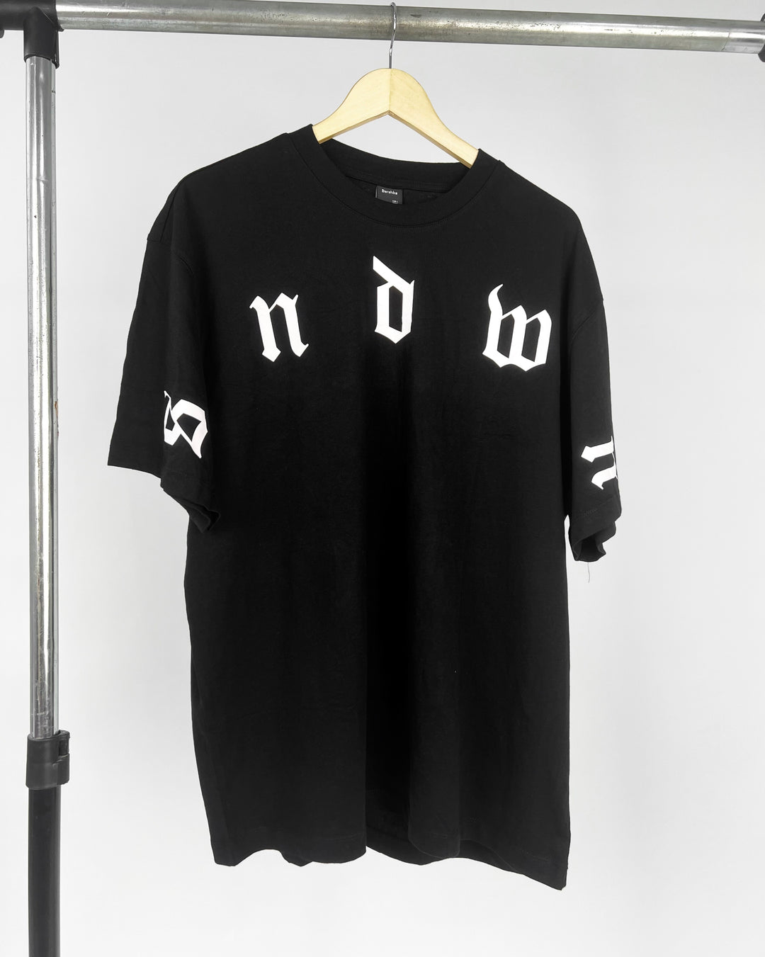 Bershka SNDWN T-shirt in black