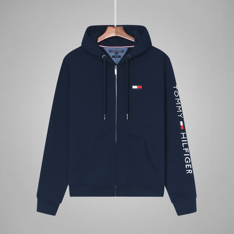 Tommy Hilfiger Zipper Hoodie with big logo in navy