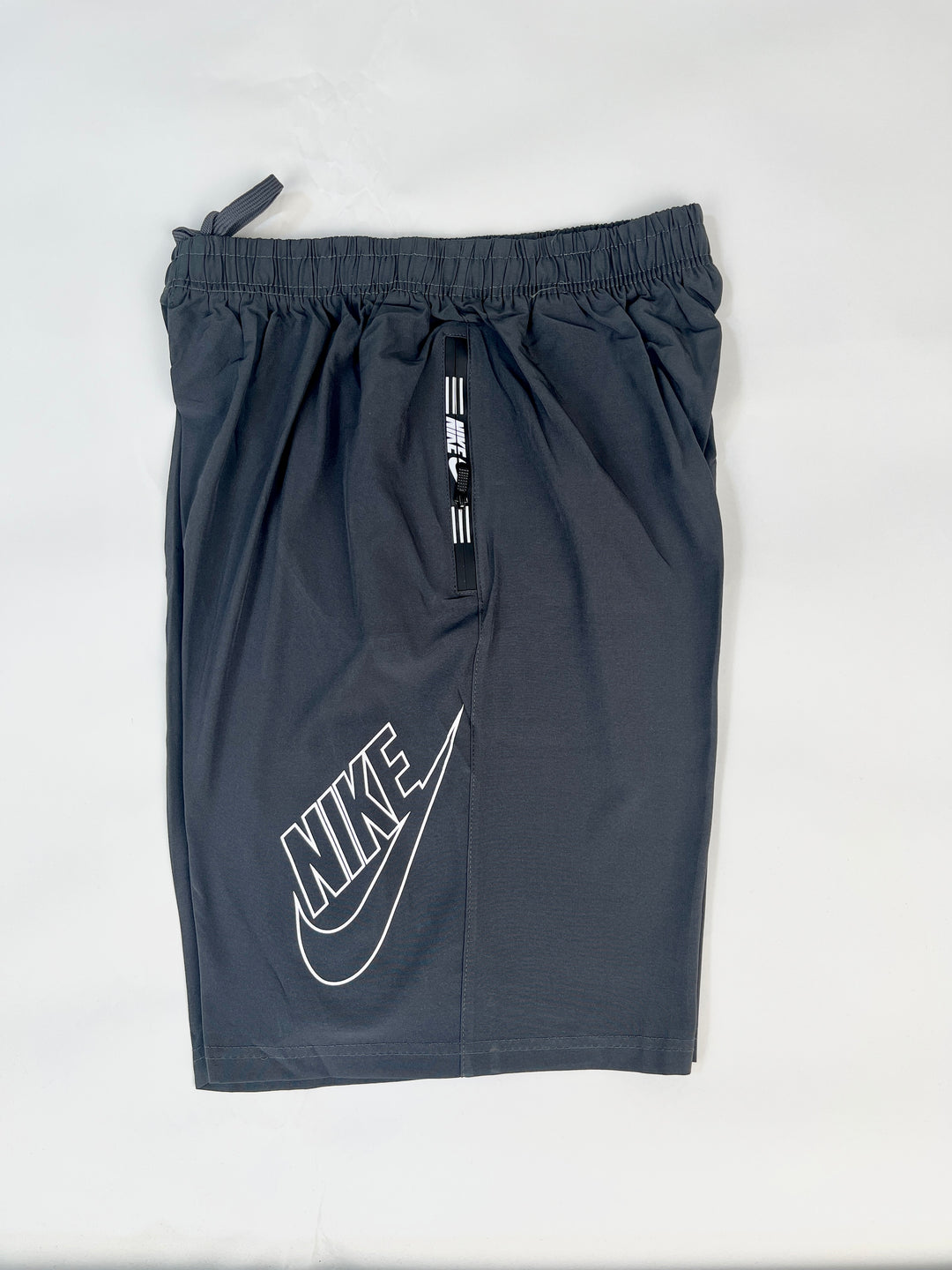 Nike big logo sport shorts in grey