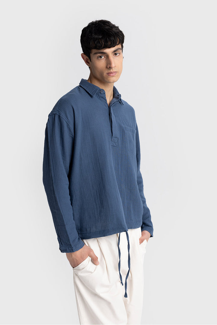 GIESTO linen spring shirt in blue