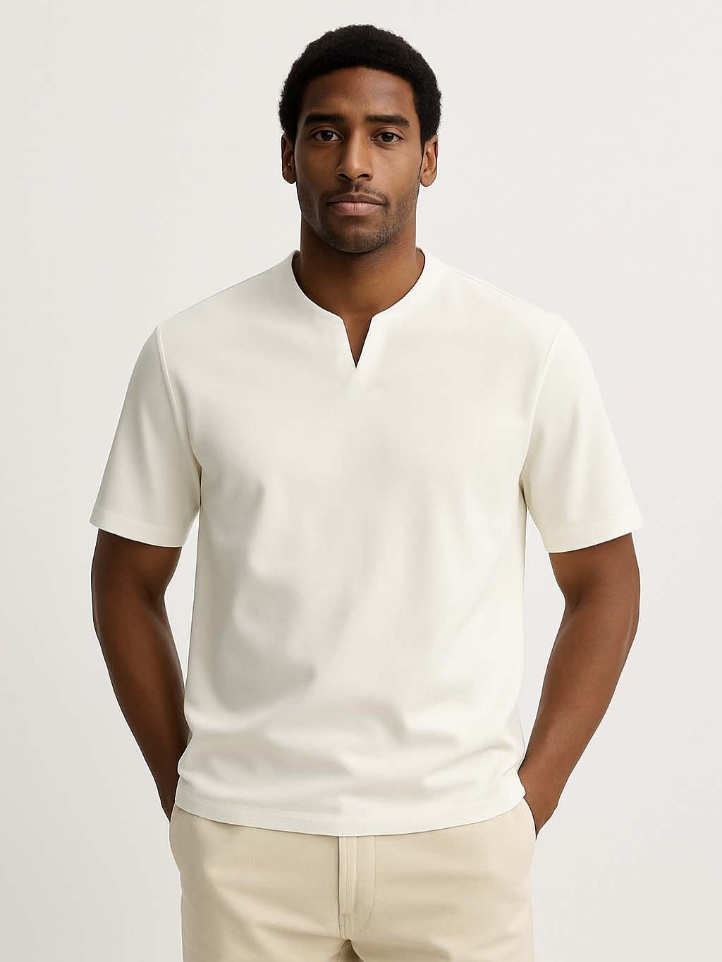 Garm Island NEW Notch neck t-shirt in white