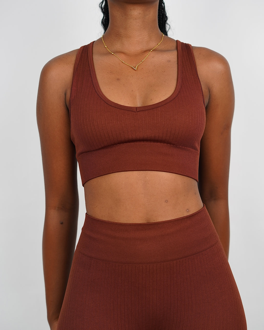 Garm Island Seamless Ribbed Tank Vest in Brown