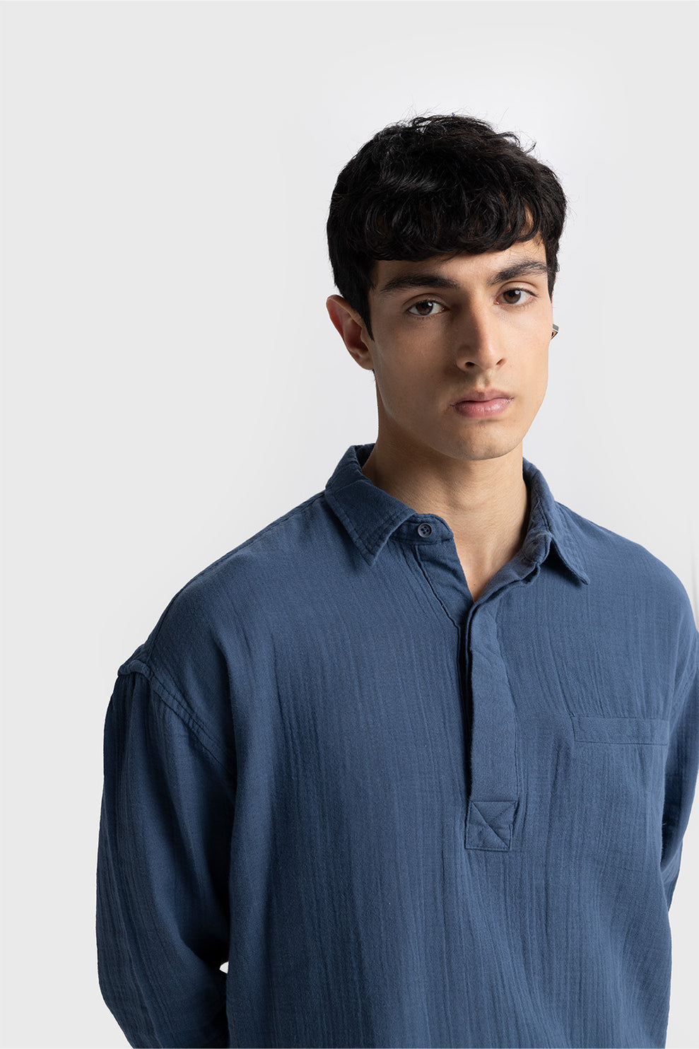 GIESTO linen spring shirt in blue