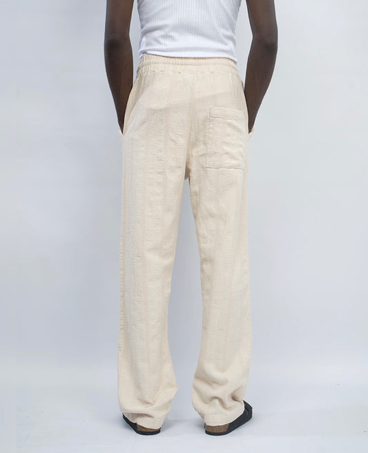 Giesto cable knit tall Linen pants in beige