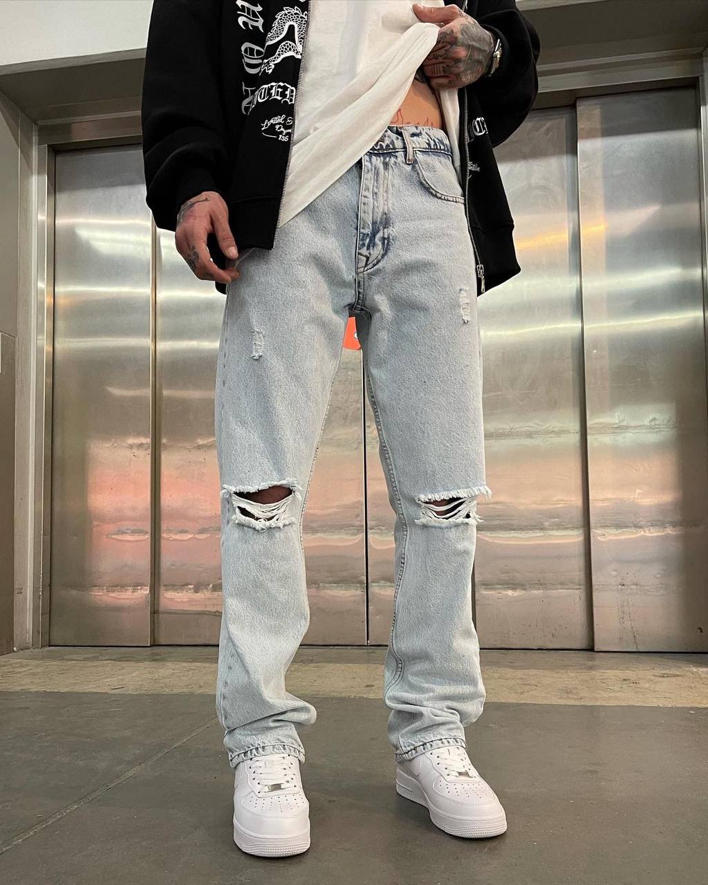 Difransel baggy ripped jeans in blue