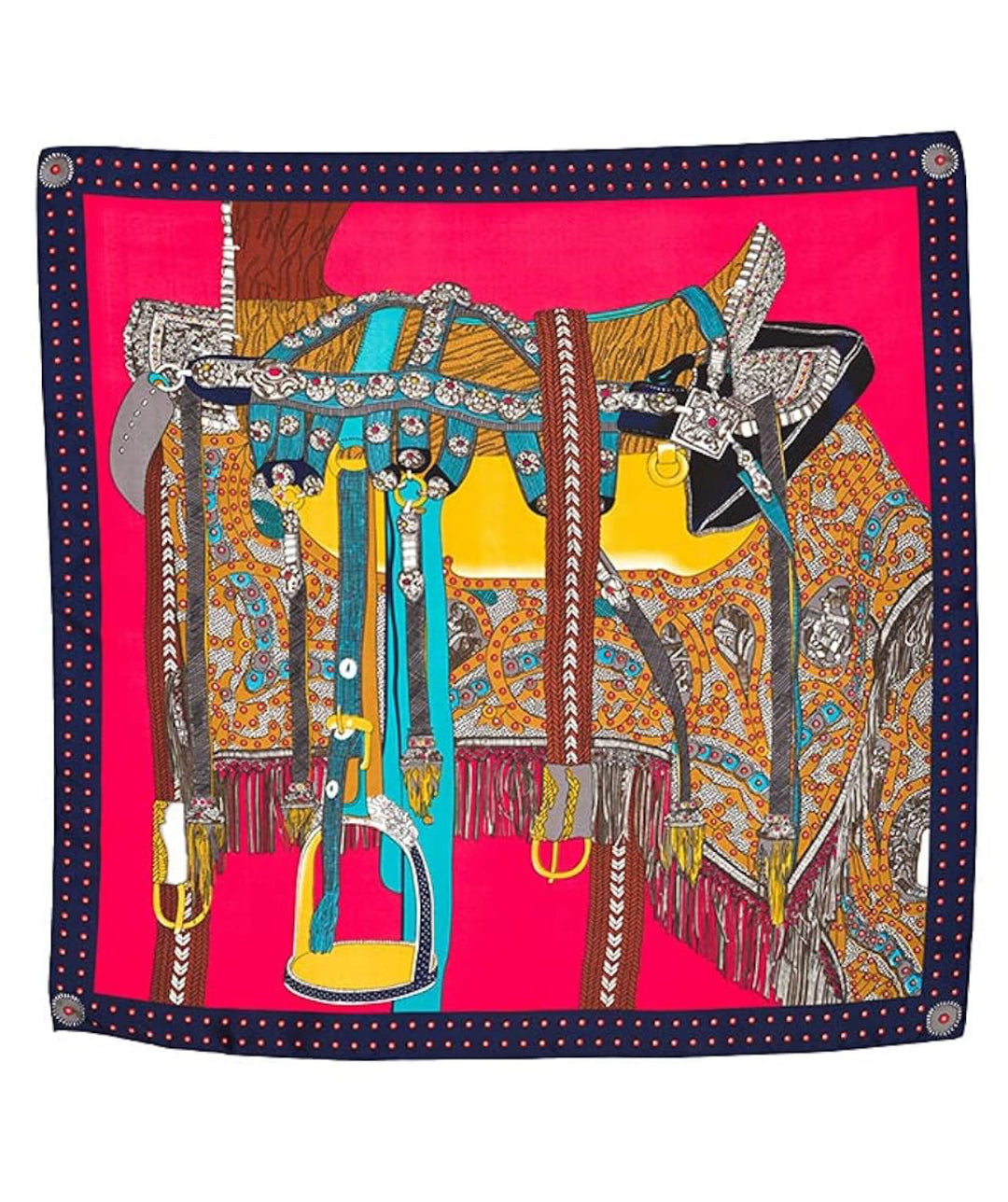 Abstract Print Silk Scarf