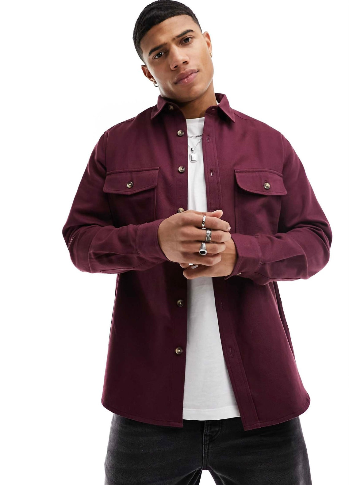 ASOS DESIGN Cotton Shacket In Burgundy Garmisland asos-design-cotton-shacket-in-burgundy-garmisland