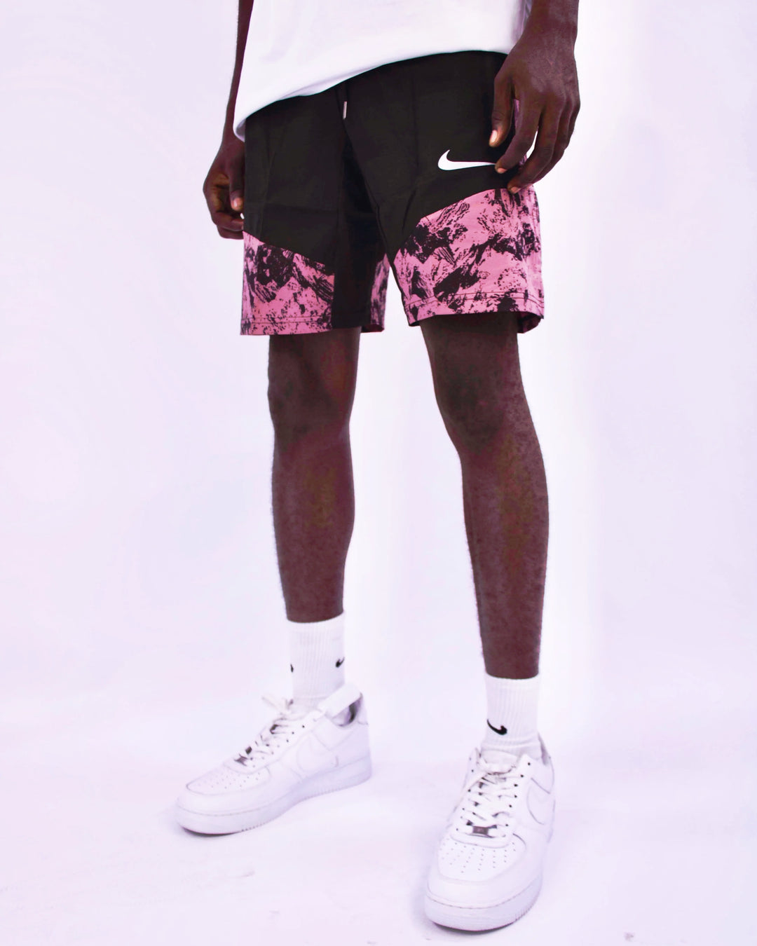 Nike Spliced Contrast sports shorts in black