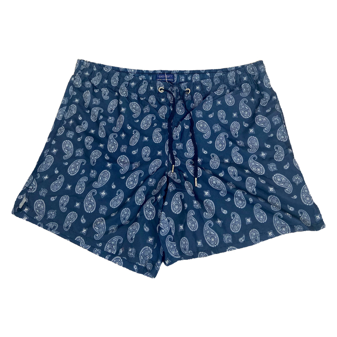 Tazito Parsley Print Swim Shorts in Dark Blue