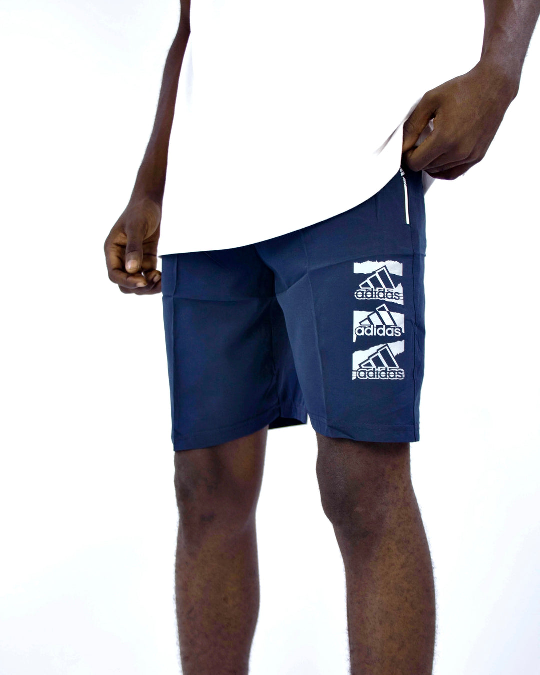 Adidas Mountain sports logo shorts in Navy
