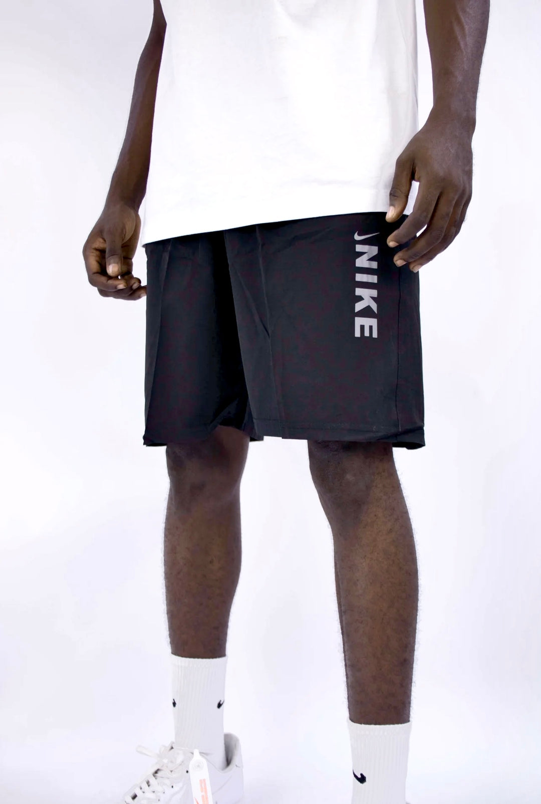 Nike Text print shorts in black