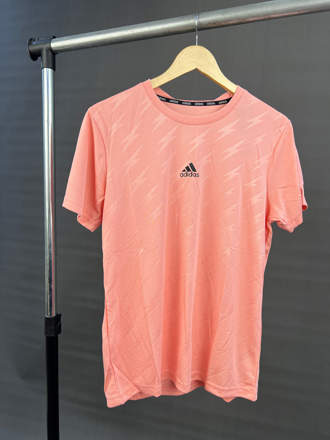 Adidas lightning print sports t-shirt in pink