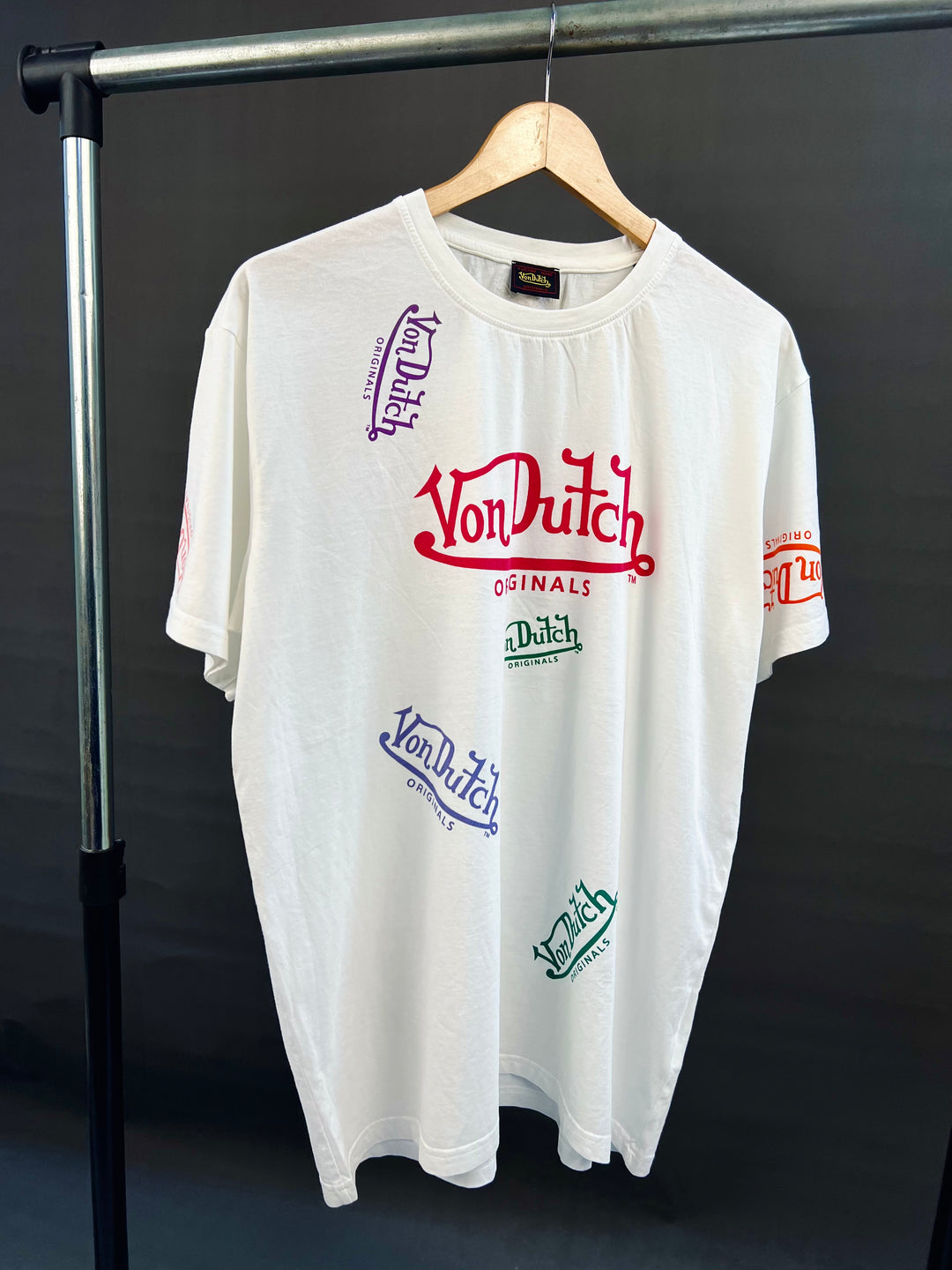 Von Dutch All over print T-shirt in white