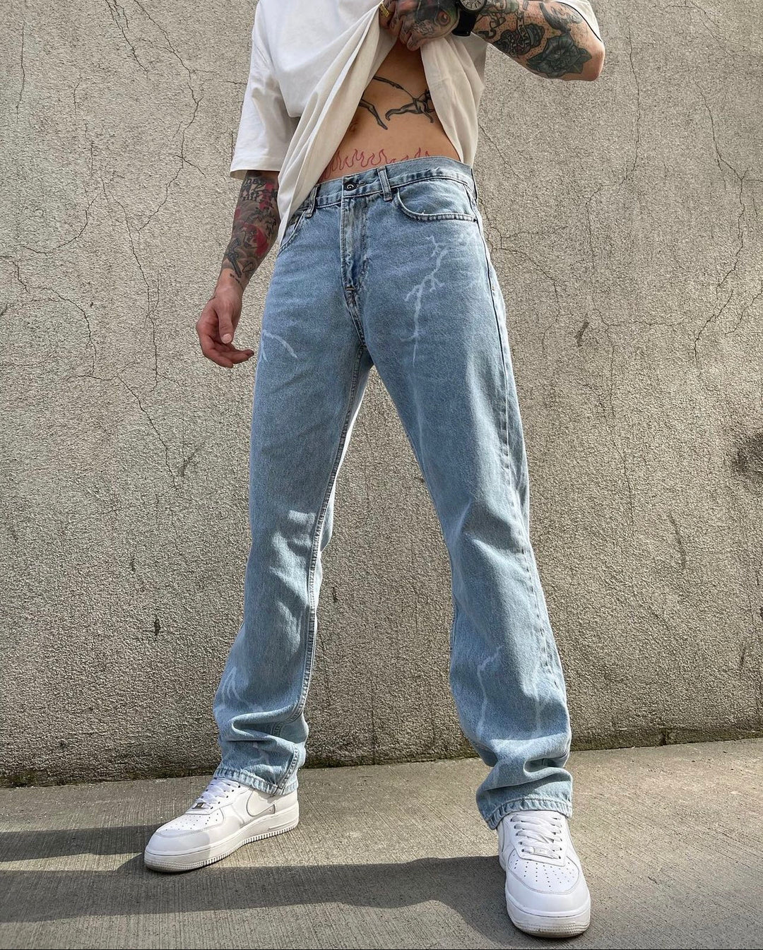 Difransel lightning jeans in light blue