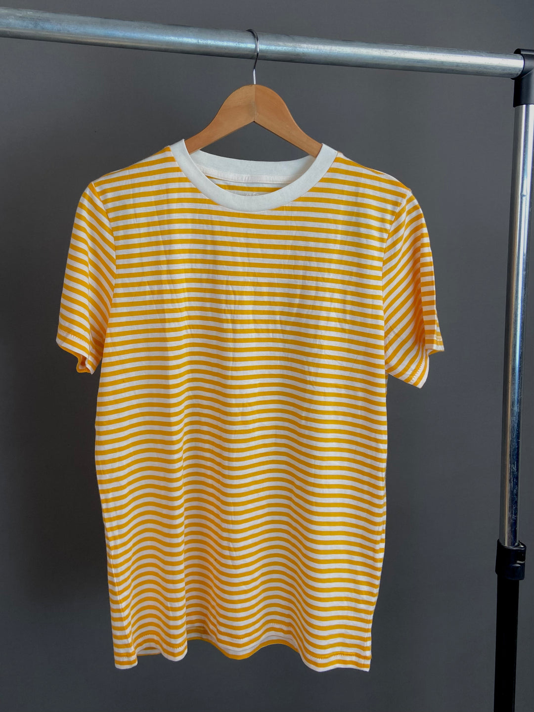 Selected cotton stripe t-shirt in yellow