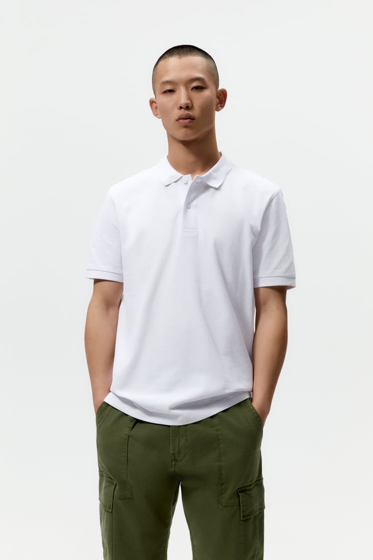 Primark Pique polo shirt in white