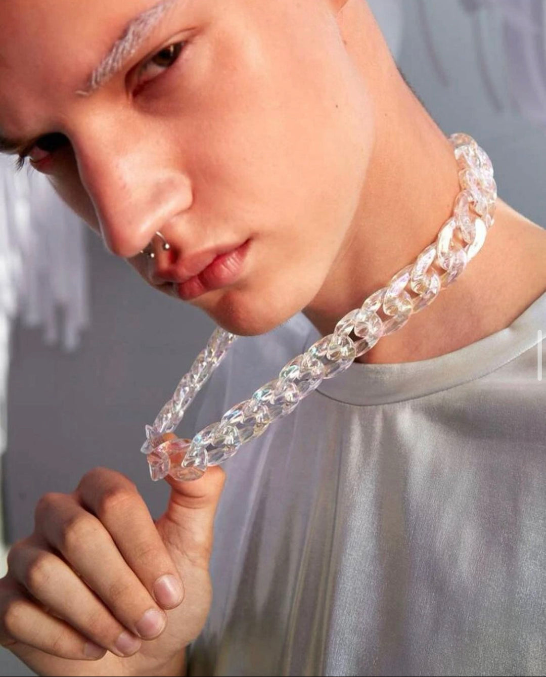 Resin clear necklace