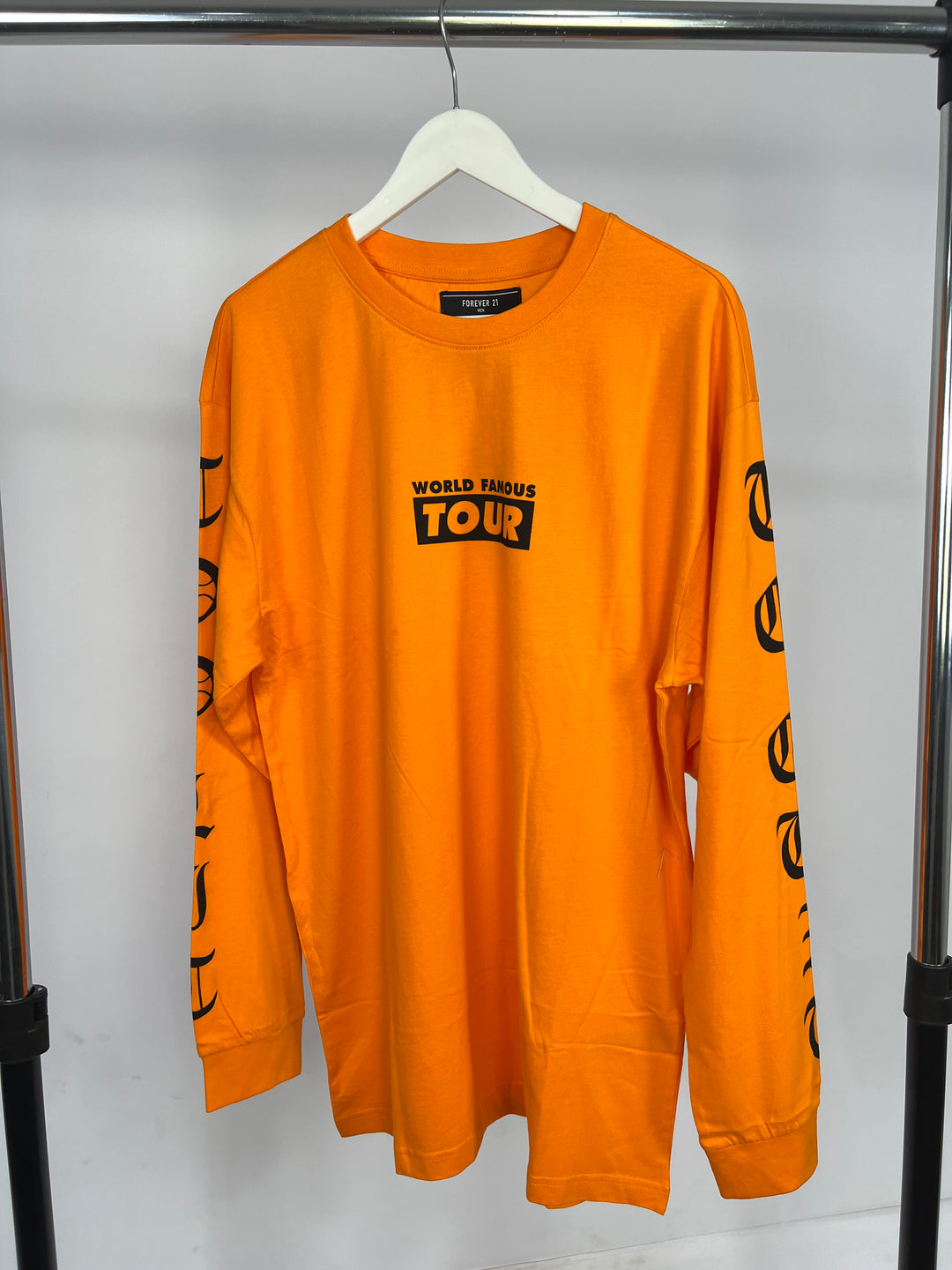 Forever 21 Man World Tour Longsleeve print T-shirt in Orange