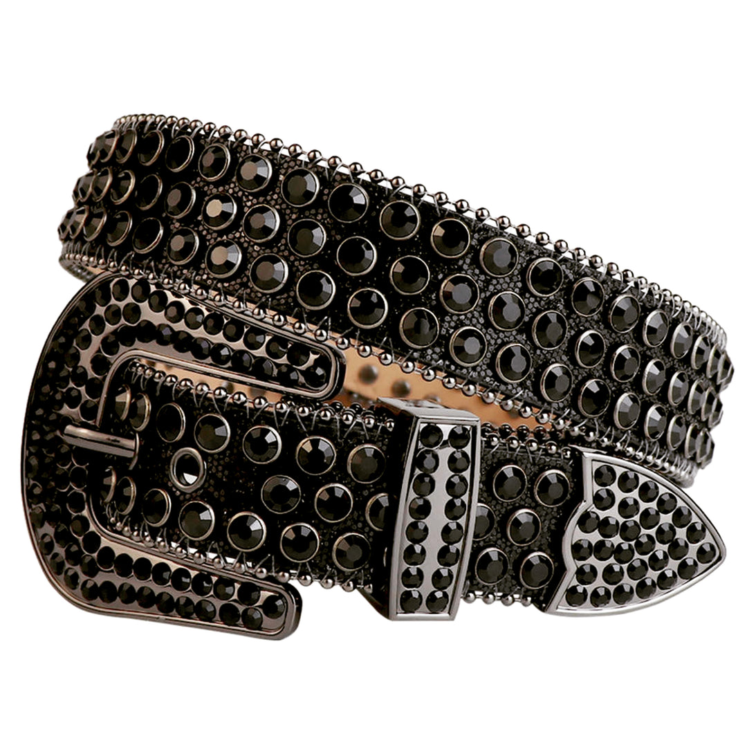 All Black Rhinestone Belt