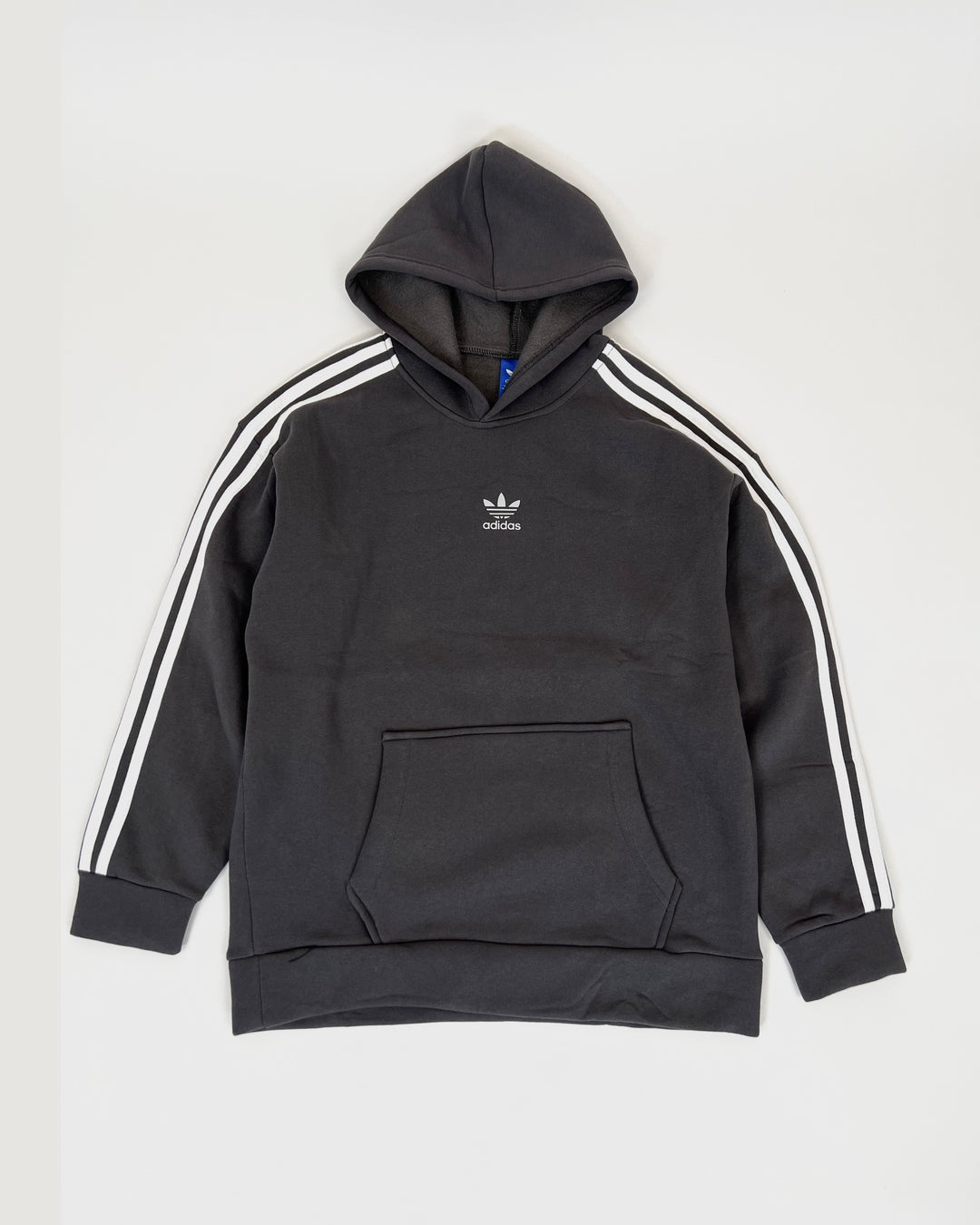 Adidas logo print hoodie in charcoal