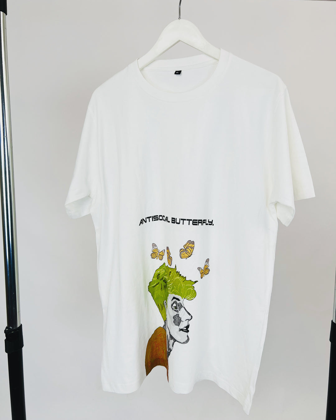 Anti Social Butteryfly print T-shirt in white