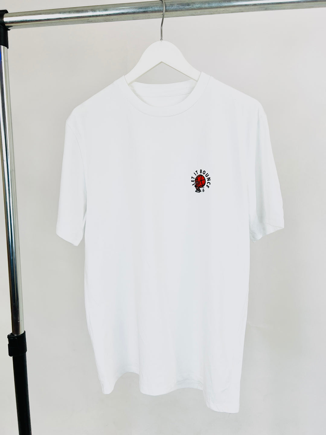 Let It Bounce Graphic Logo Print T-shirt in White