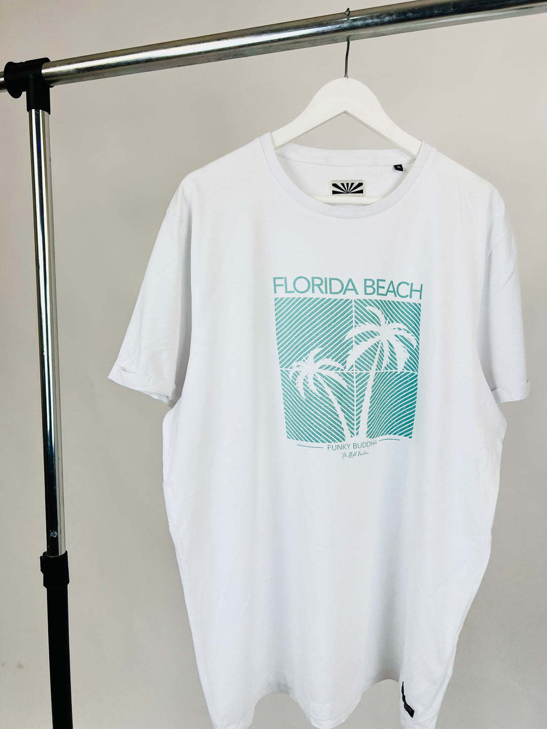 Funky Buddha Florida Beach Graphic Print T-shirt in White