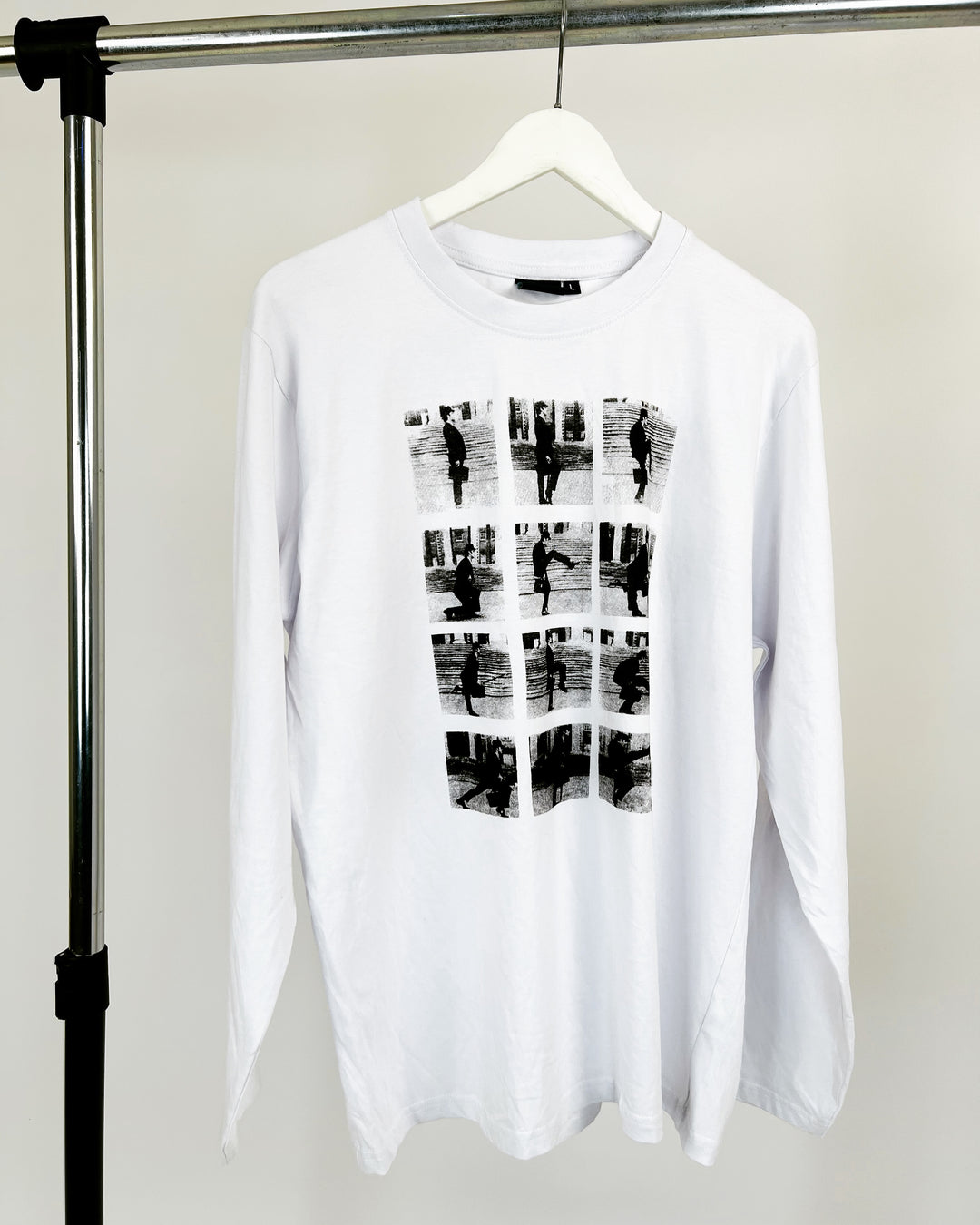 Galgalta Man Longsleeve print T-shirt in white