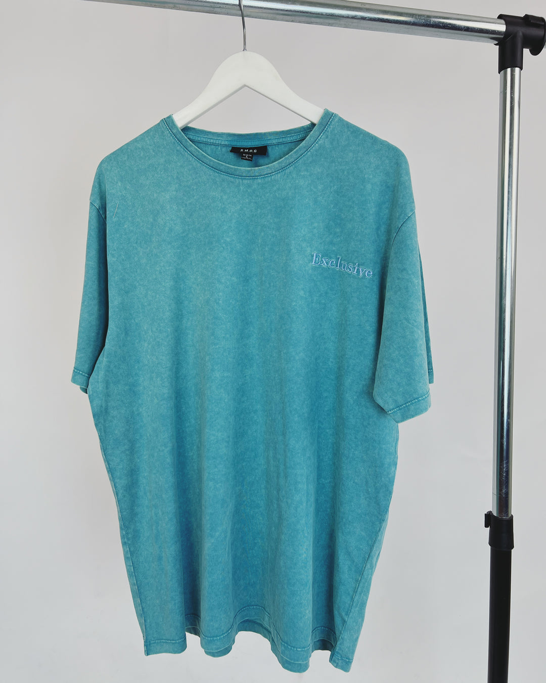 Smog Exclusive Embroided T-shirt in washed Blue