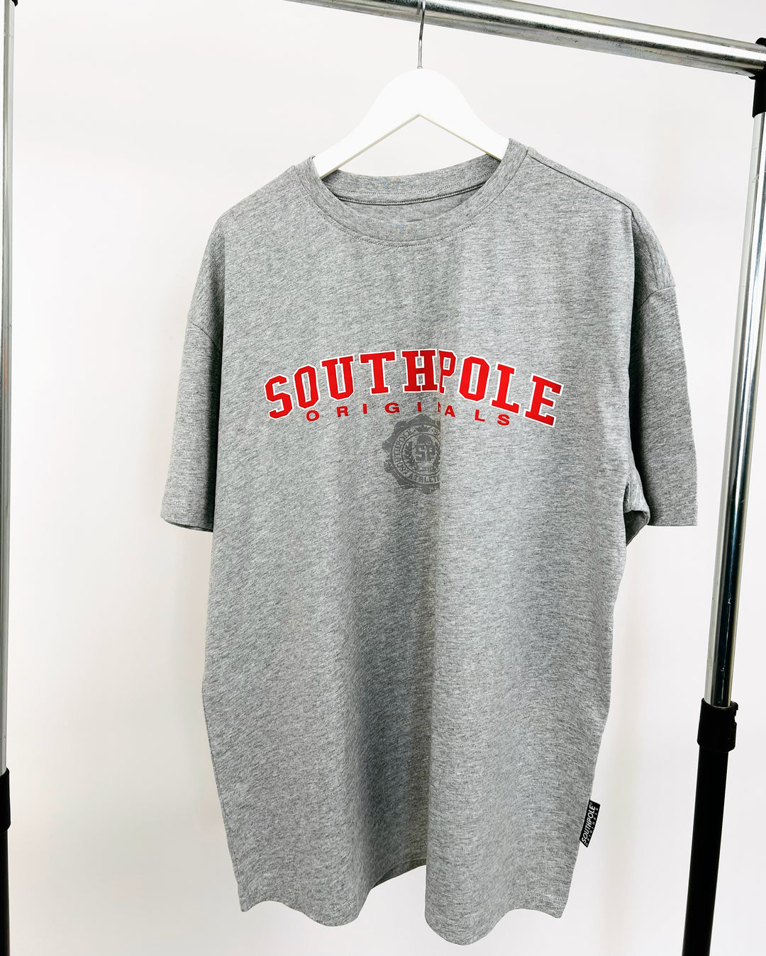 South Pole puffer print T-shirt in Heather gray
