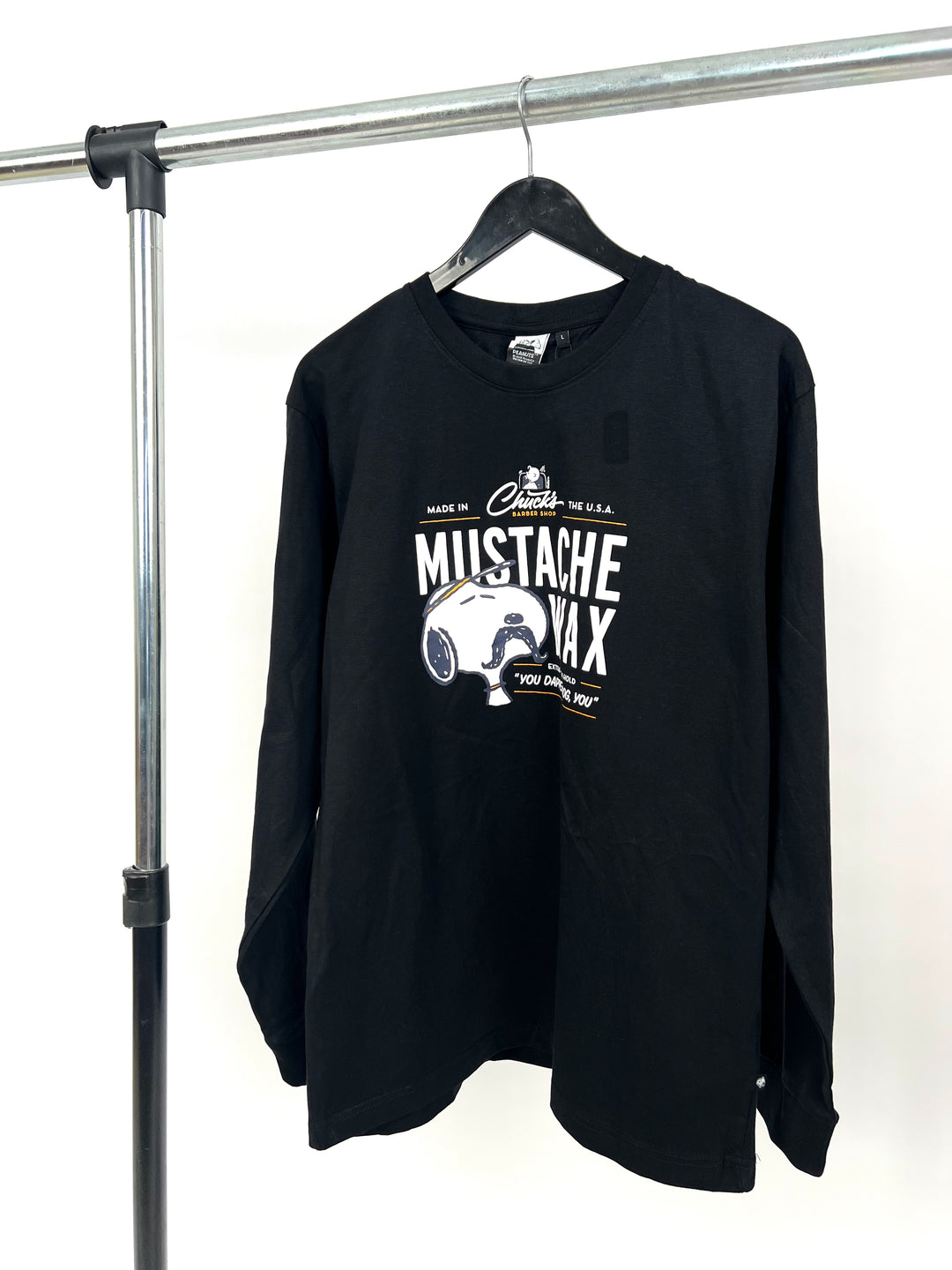 Peanuts Mustache Longsleeve T-shirt in black