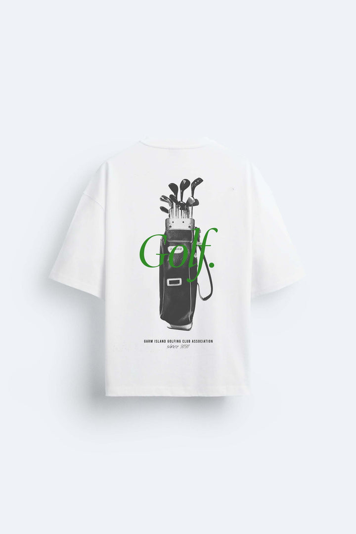 Garm Island Golf Backprint T-shirt in white