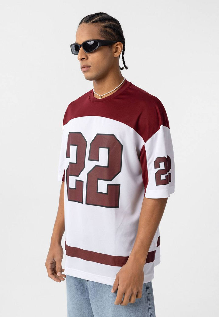 Essence of Life Mesh Jersey in Burgundy