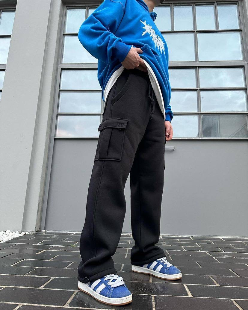 Difransel Cargo sweat pants in black