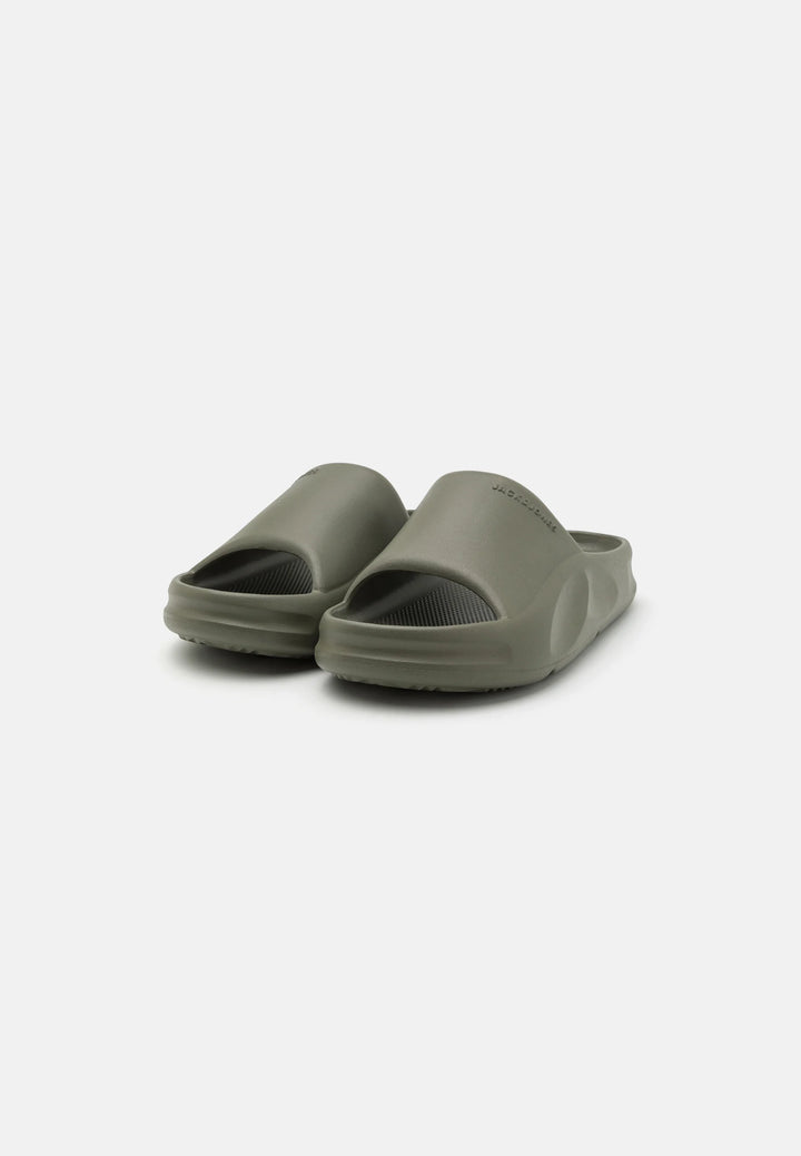 Jack & Jones Moulded Slides in Green