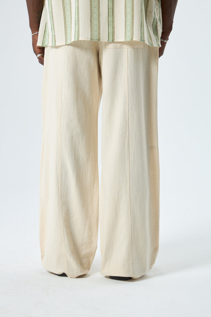 Vamos Baggy Linen Pants in Beige