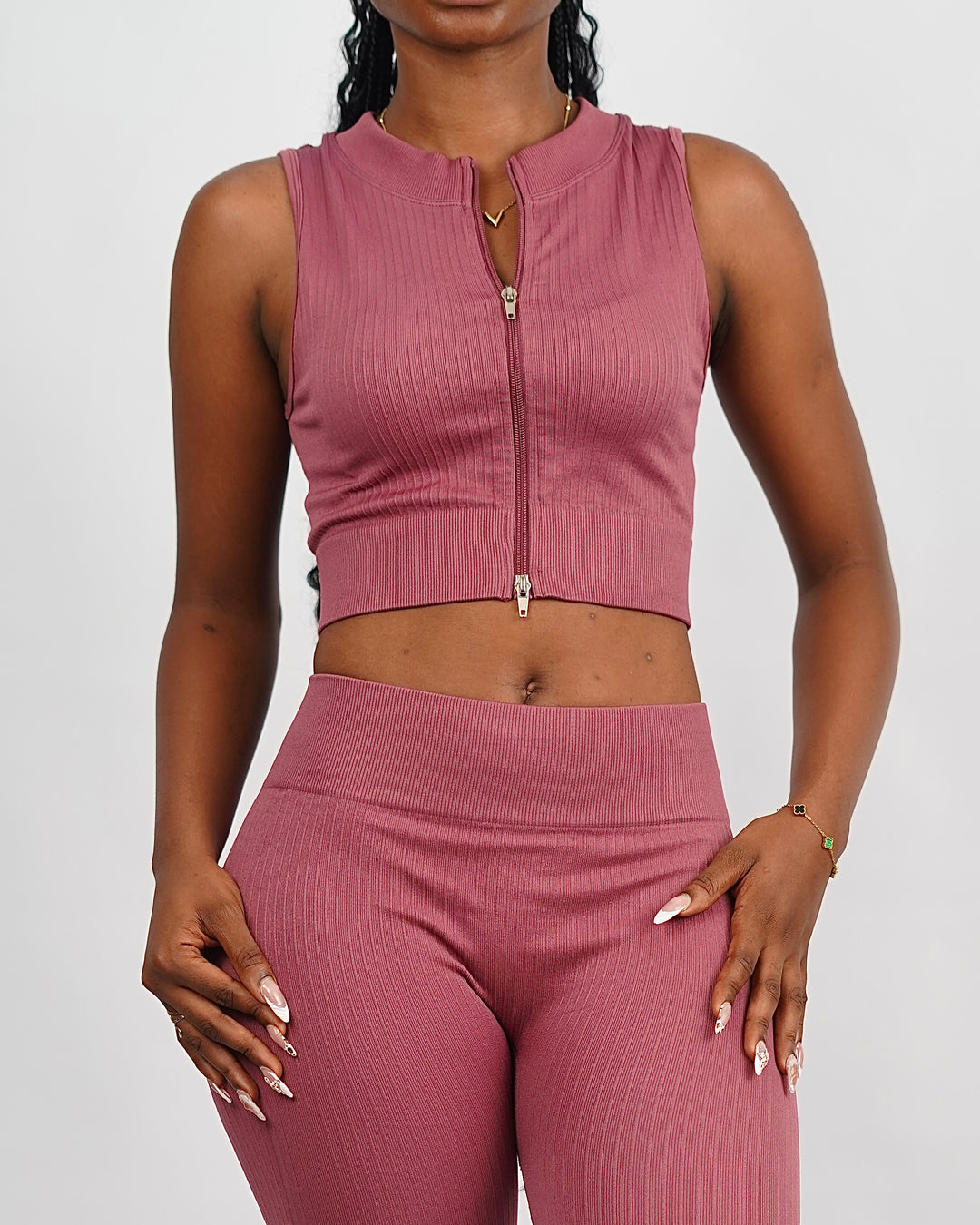 Garm Island Seamless Ribbed Tank Vest in magenta