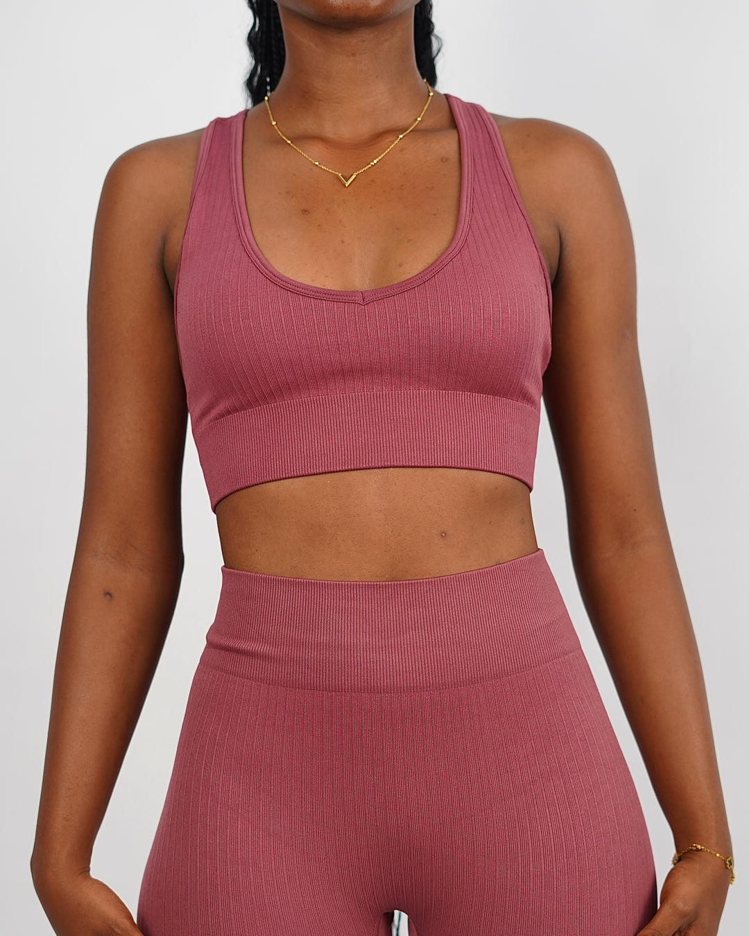 Garm Island Seamless Ribbed Sports Bra in magenta