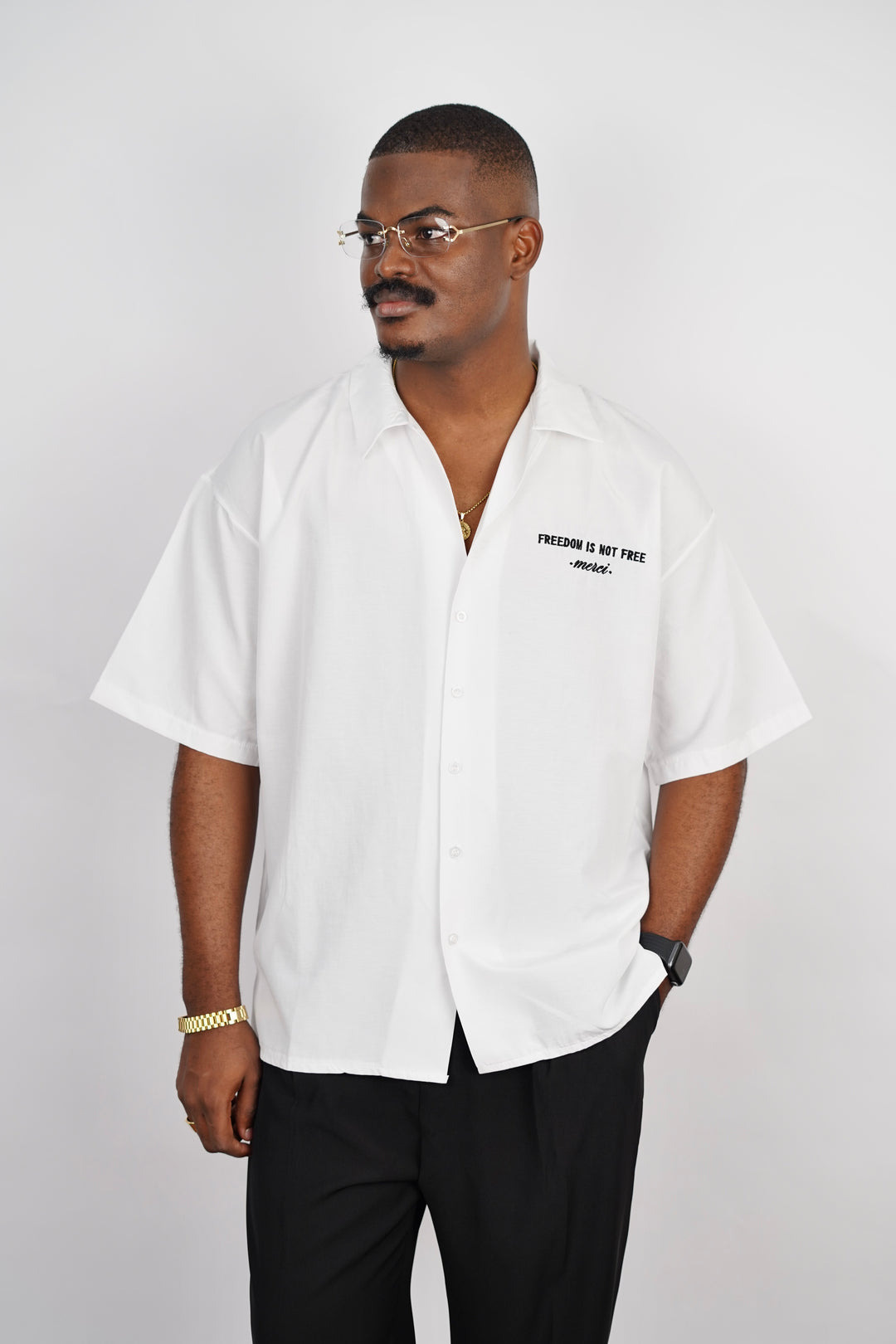 2morrow Last Supper Short Sleeve Revere Shirt in white