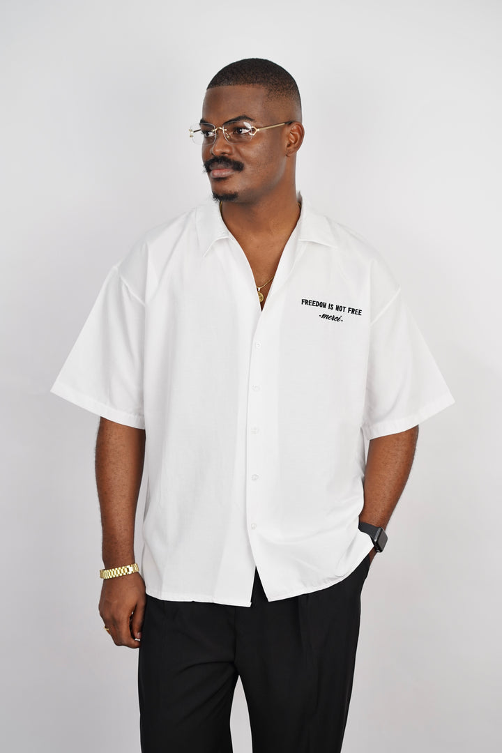 2morrow Last Supper Short Sleeve Revere Shirt in white
