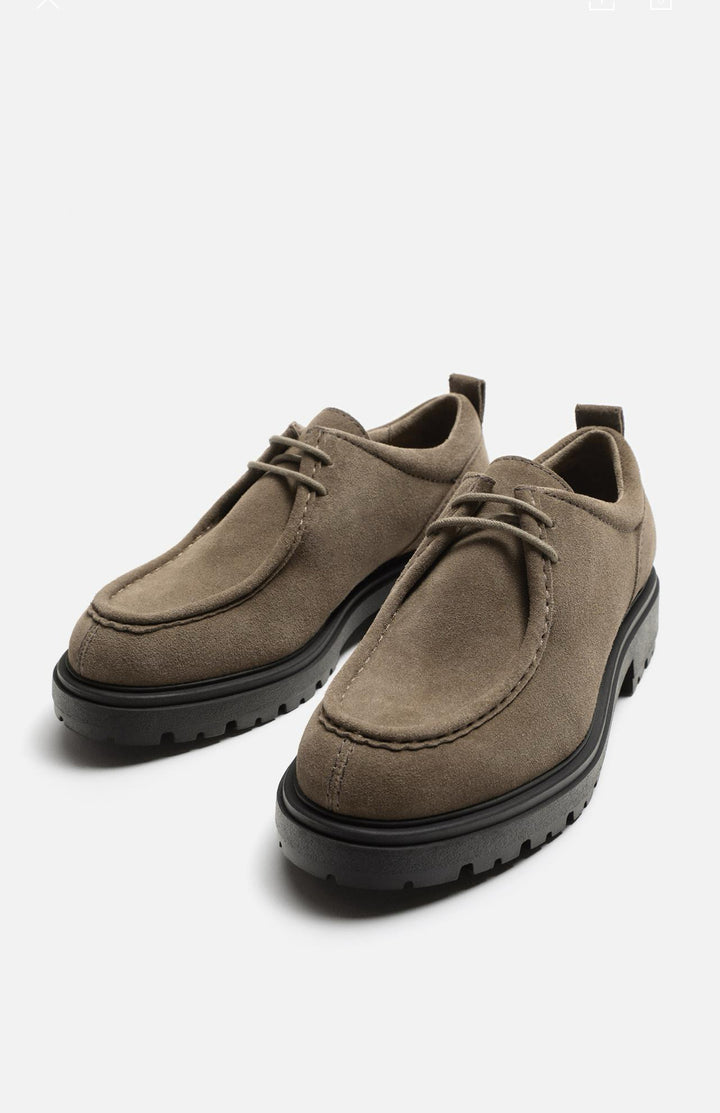 ZARA LEATHER SHOES WITH MOC TOE