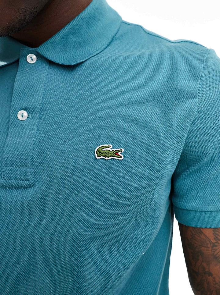 Lacoste Pique Polo in Peterol Blue