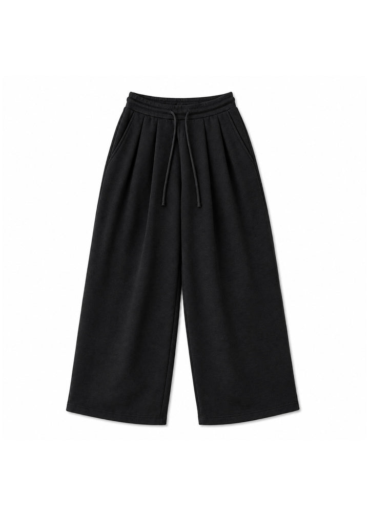 Nuclear Fission double pleated Sweatpants in Black
