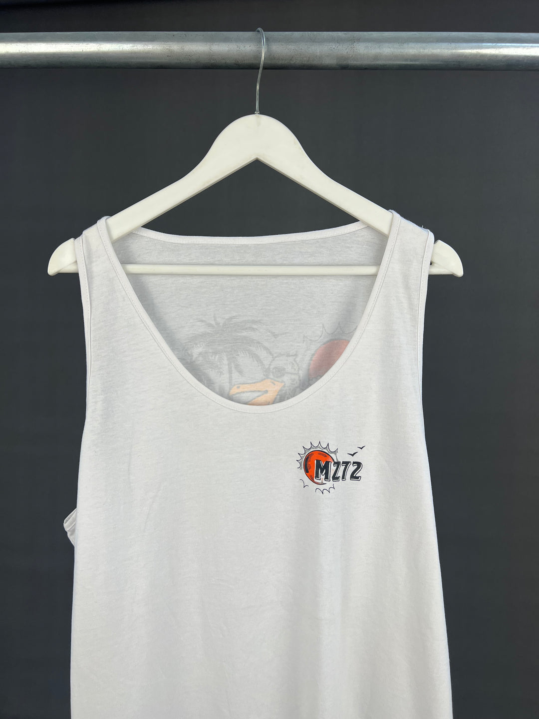 Graphic print vest T-shirt in white