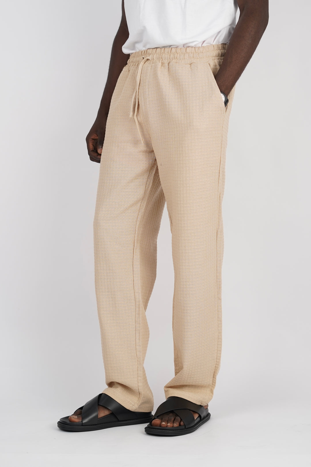 Willian waffle pant in beige