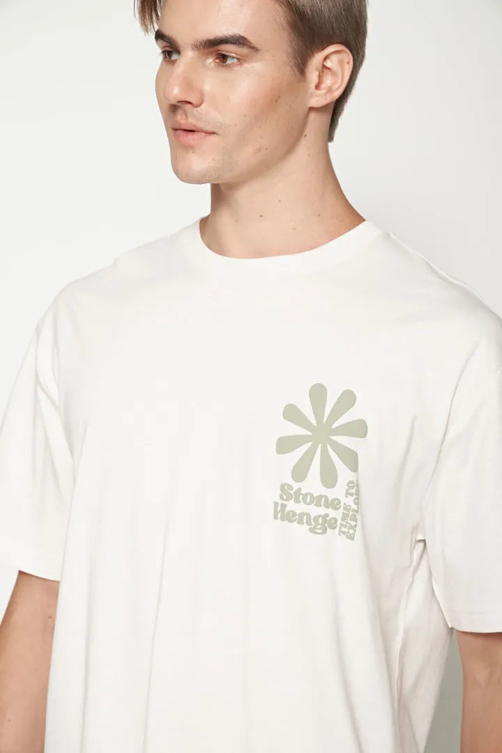 Garage Resort abstract T-shirt in ecru