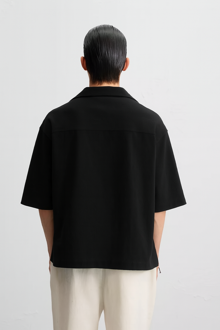 Garm Island Summer Polo Shirt in Black